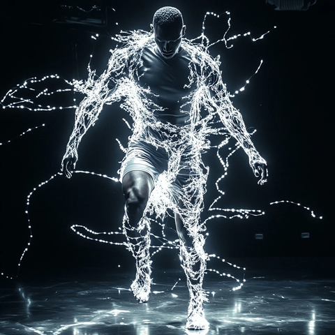 舞者能量外骨骼舞蹈表演