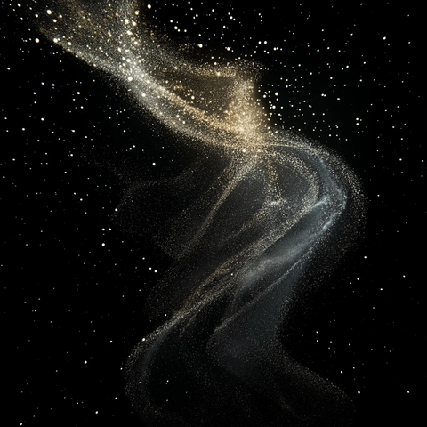 闪光流动于黑色背景