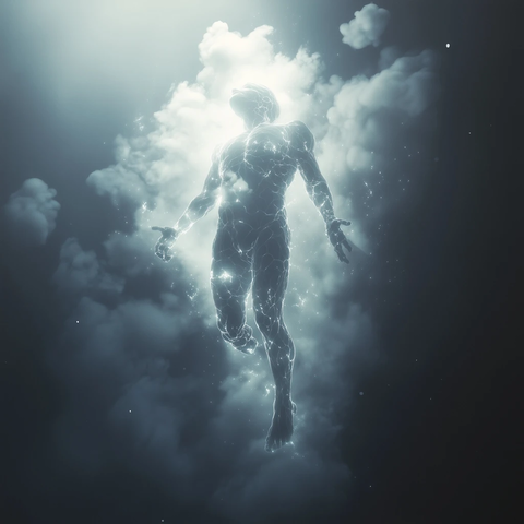 人体悬浮能量云层中