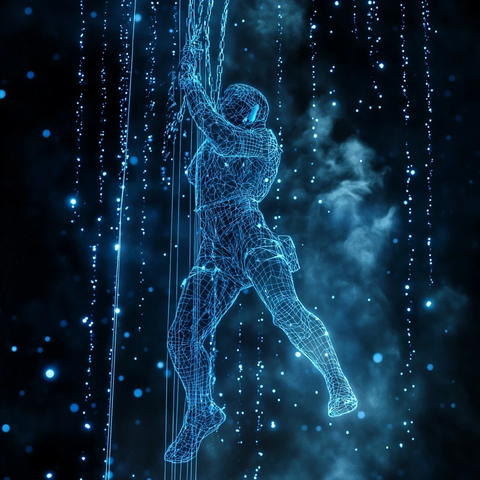 悬浮攀爬链与星光烟雾