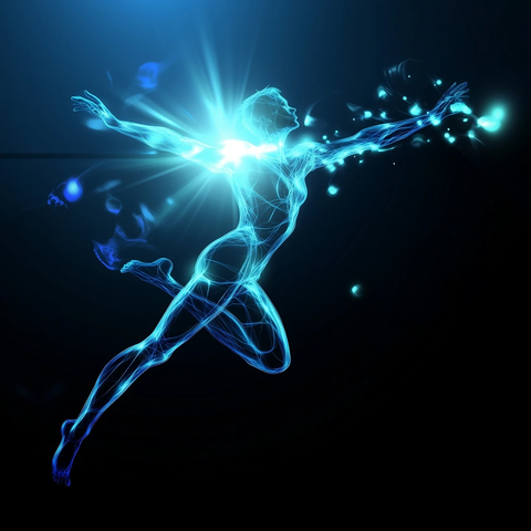人物能量释放抽象光影