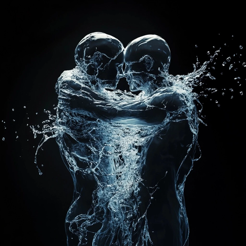 水影相拥幽光浮动