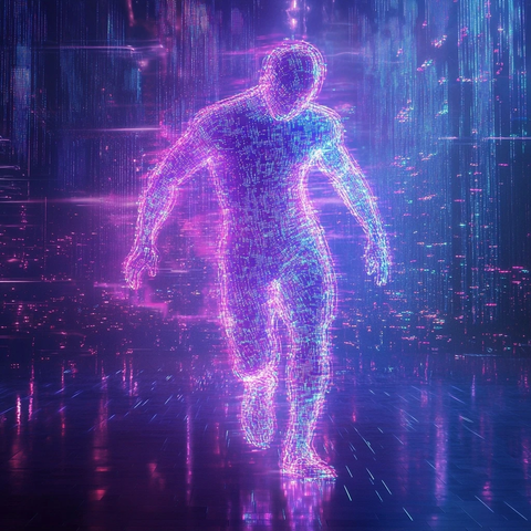 发光烟雾人体舞动数字静态