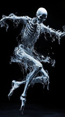 冰雕骨骼舞者全身体现