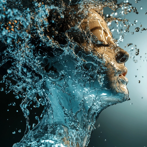 玻璃女人融入宇宙水