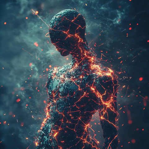 模型触碰极限数据流与裂痕交织