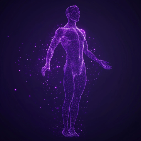 紫色粒子人体科技模型