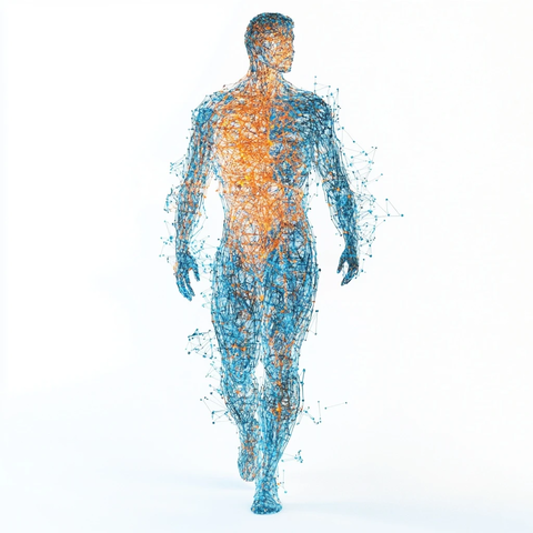 人体蓝橙网格数据模型