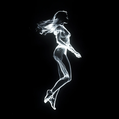 白影女孩浮空舞蹈