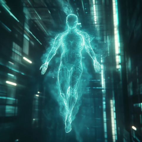 全息幽灵穿透天花板悬浮