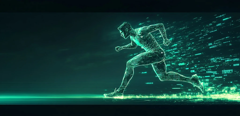 数据代码构成的运动员