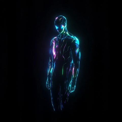 发光无面人形轮廓