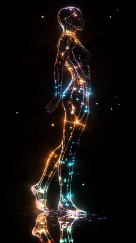 全息光粒礼服站立女性