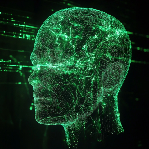 网格全息人头像示波器显示