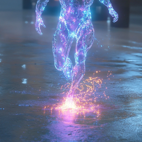 冷冻人体发光心脏透明皮肤