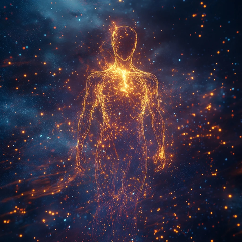 光能神秘人像星空图