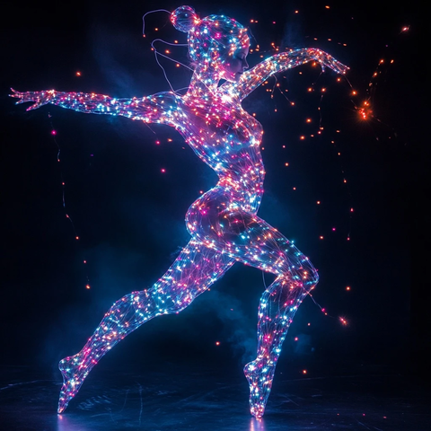 光影舞者与灯光轨迹