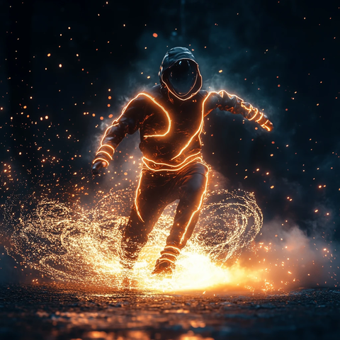 发光未来服饰穿越烟火场景