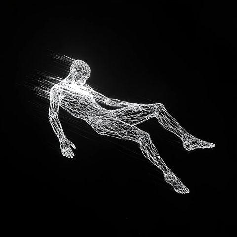 人体轮廓被强光吸引