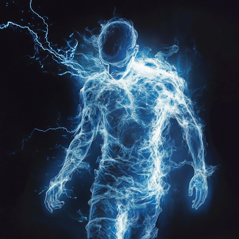 男子遭雷击身体发光冒烟