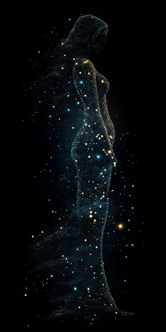 蓝色光点人体全息图