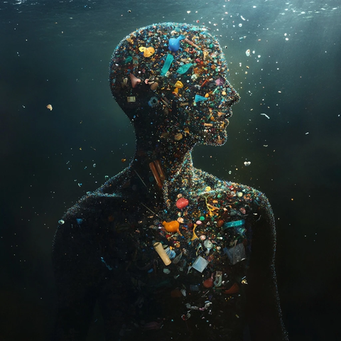 人体内微塑料彩色颗粒