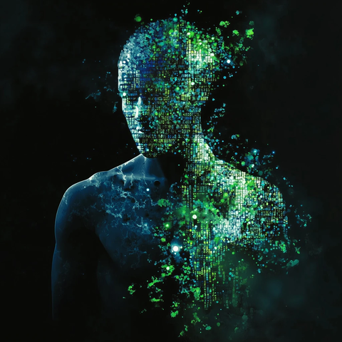 人像溶解成数据流