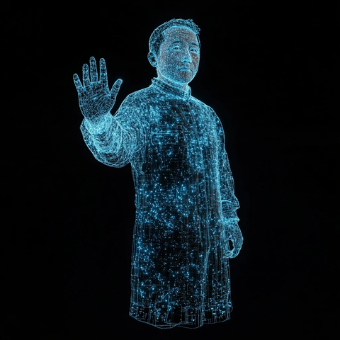 中年科学家全息影像