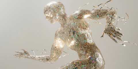 闪耀彩条人形舞动姿态