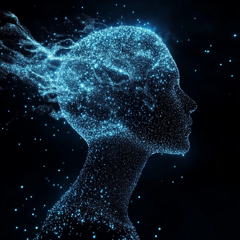 蓝色光点构成机器人轮廓