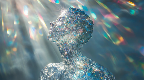 水人折射阳光彩光