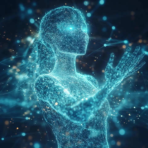 女性全息投影社交媒体能量体