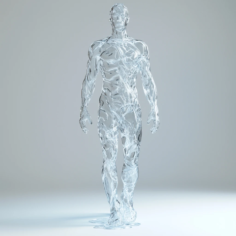 透明水体人像雕塑