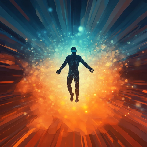 虚拟世界中迷失的人影