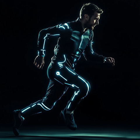 科技套装男跑步图像