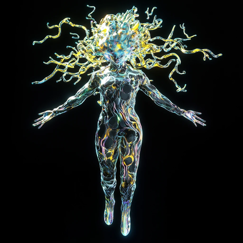 悬浮人形液态头发化学纹理