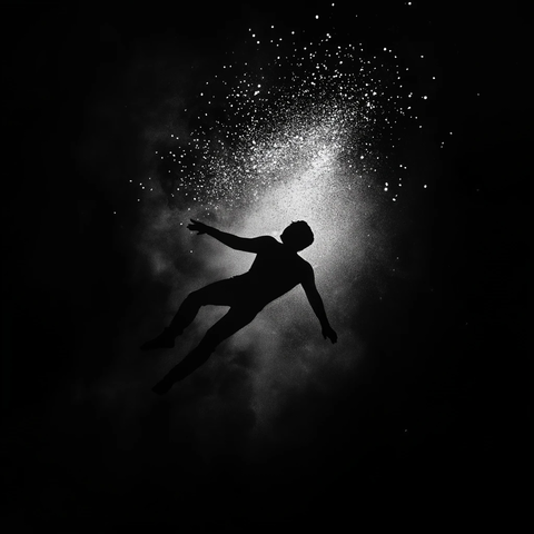 人物坠落星尘散落