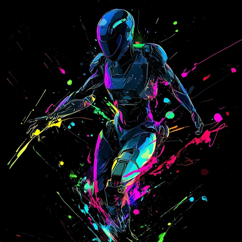 未来战士喷绘机械人