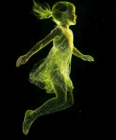 绿肤女孩半透明玩乐