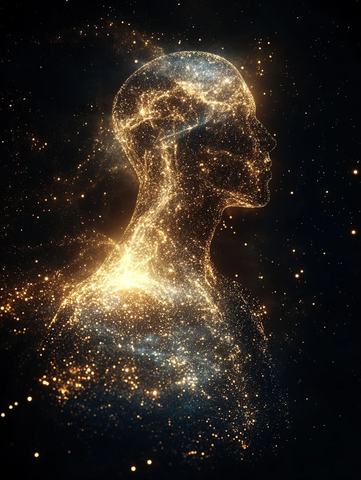 星光人影与黑暗背景