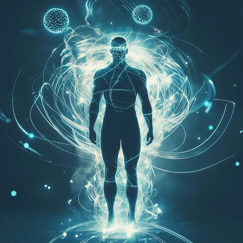 运动员静思脑波环绕