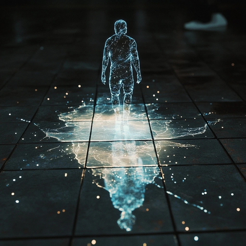 地面投影全息人物图