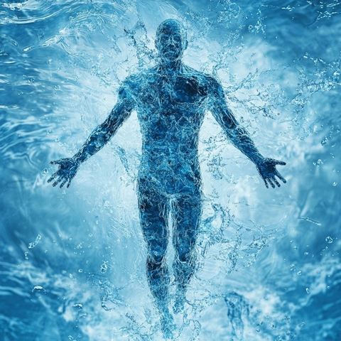 人体水分比例示意图