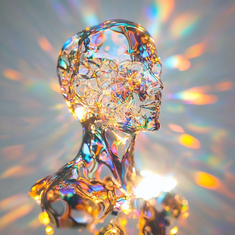 水晶人头彩虹光效