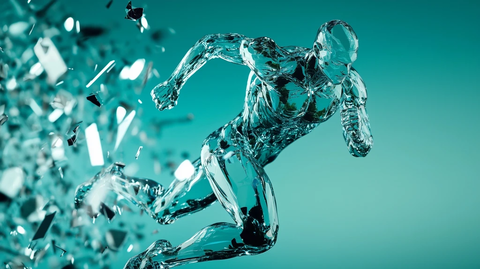 玻璃雕塑跑者图形背景