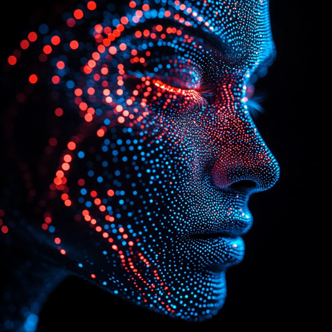 荧光人脸形状点阵图