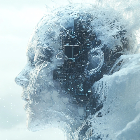 电脑科技与冰雪融合图