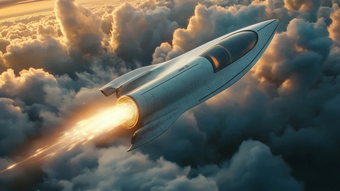 飞船穿越云层的低角度镜头