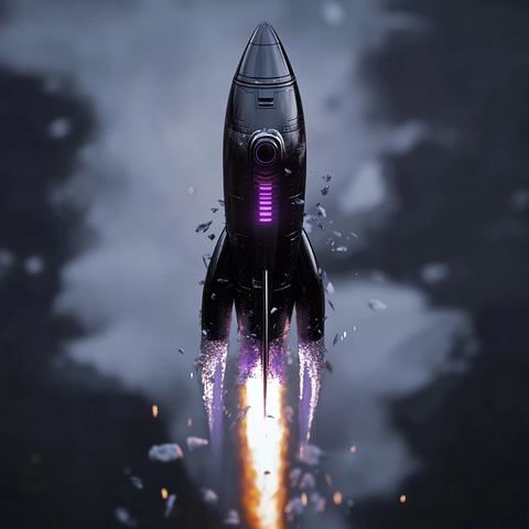 火箭升空冰块脱落火焰喷射