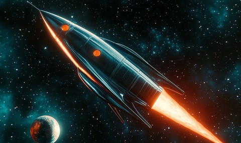 年代风格太空电影场景